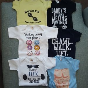 Lot of 6 baby boy onesies